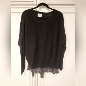 PINS AND NEEDLES Lace trim sweater